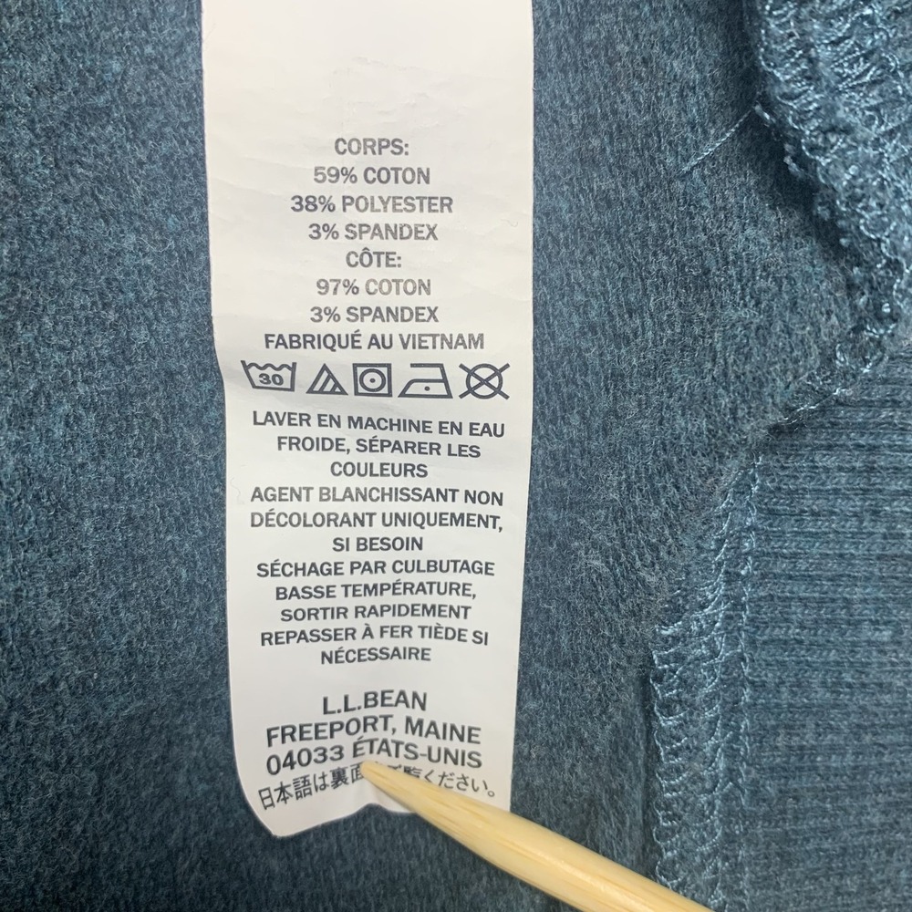 L.L. Bean Comfort Camp Hoodie Womens M Teal Graphic Mountain Pullover 505617 - Picture 14 of 16